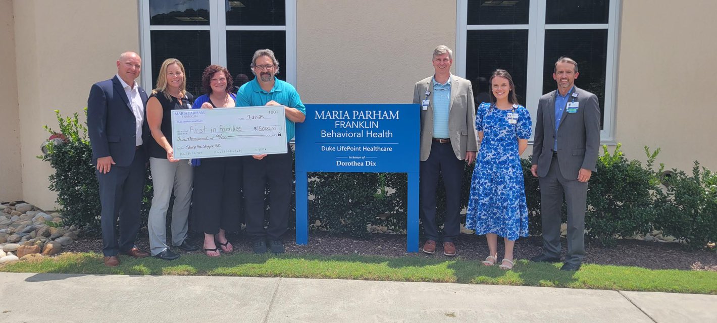 Maria Parham Franklin Donates $5,000 to First in Families of North Carolina Following Successful 5K Event